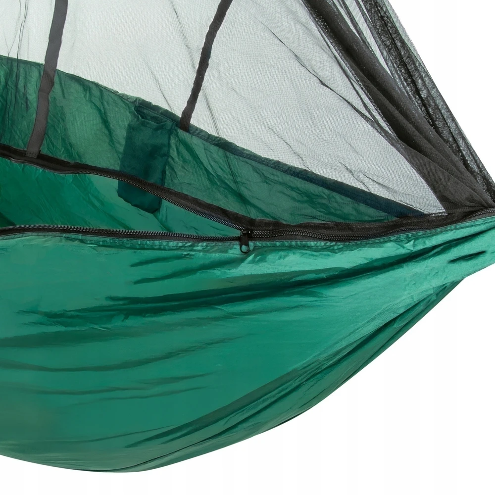 Sodo HAMAKAS su Uodų tinkleliu Žalias Tourist Tadar Camping 270 x 140 cm