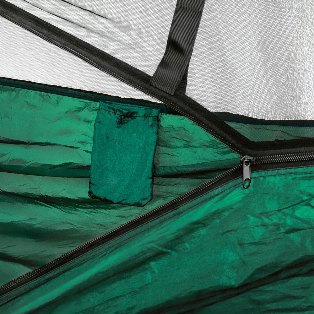 Sodo HAMAKAS su Uodų tinkleliu Žalias Tourist Tadar Camping 270 x 140 cm
