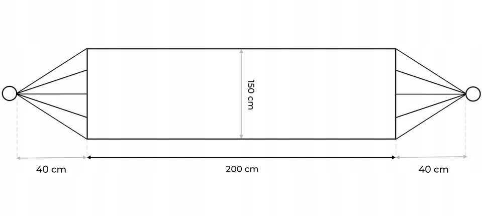 Bauerkraft Sodo hamakas, sūpynės, gultas 200x150 cm, boho stiliaus, grafito spalvos, 150 kg max