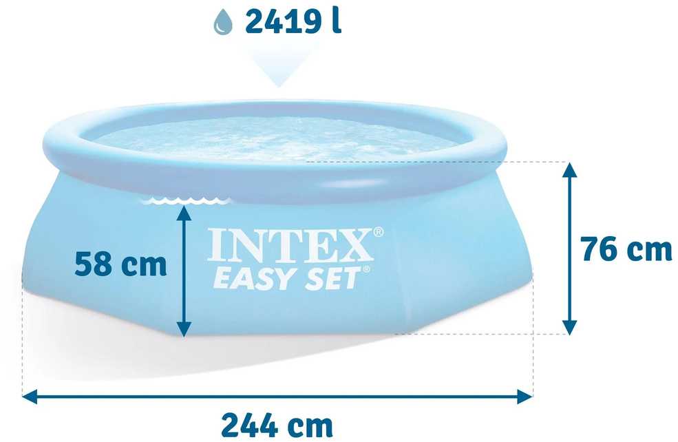 Sodo išplėtimo baseinas 244 x 76 cm 4 viename INTEX 28112