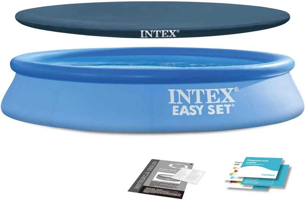 Intex Stačiakampis sodo baseinas, lengvas surinkimas, su uždangalu, 305 x 61 cm, šeimos baseinas, pripučiamas baseinas