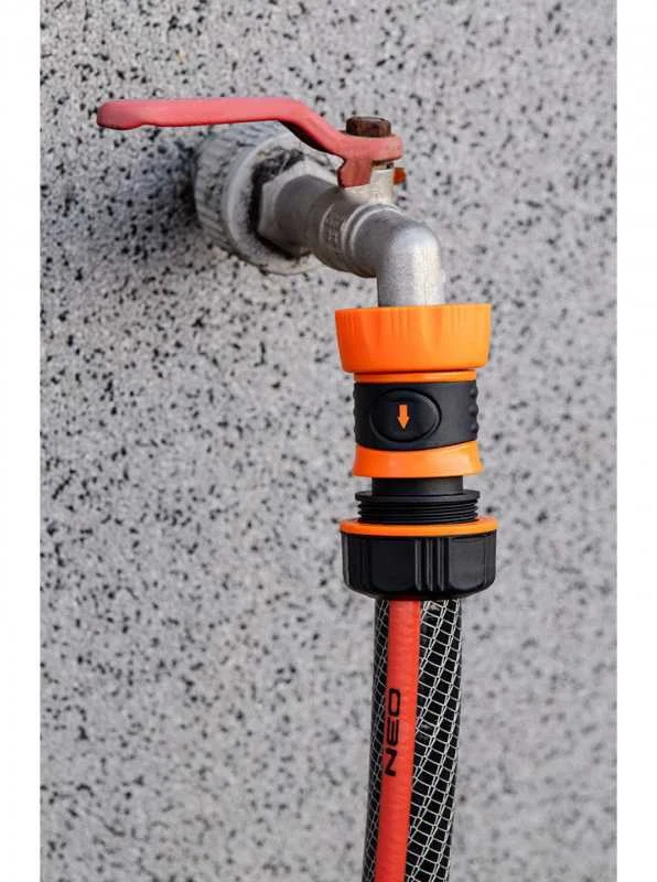 Sodo jungtis NEO 15-721 1/2", bimedžiaginė, su uždarymo funkcija
