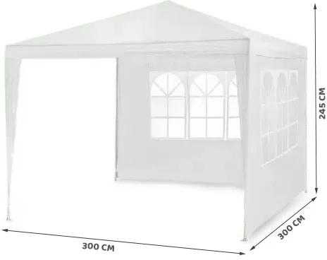 Sodo paviljonas su 2 sienomis, 3 x 3 m, baltas, Plonos