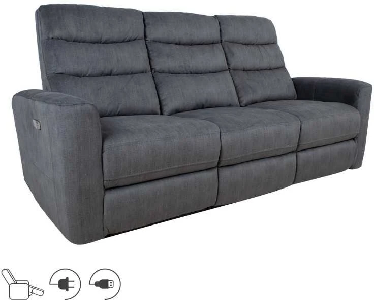 Home4You Sofa Gaston 3 – vietų reglaineris, elektrinis, pilkas aksomas