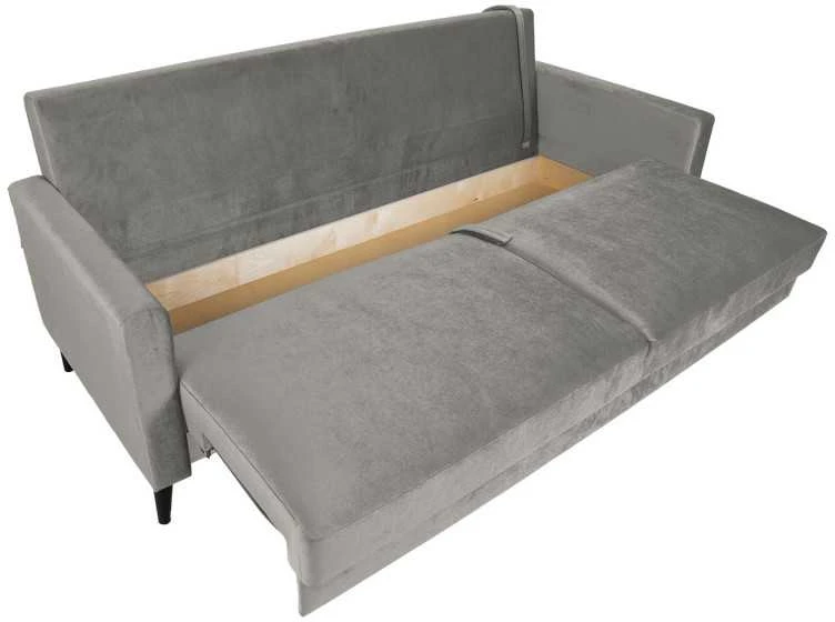 Home4You Sofa-lova ANNA su daiktadėže Smėlio spalvos aksomas