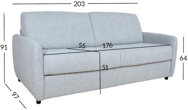 Home4You Sofa-lova BRANDON 3-vietų Pilka