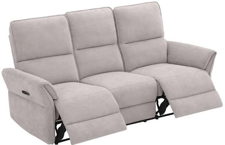Home4You Sofa-reglaineris DAMIKA Trivietė Elektrinė Pilka