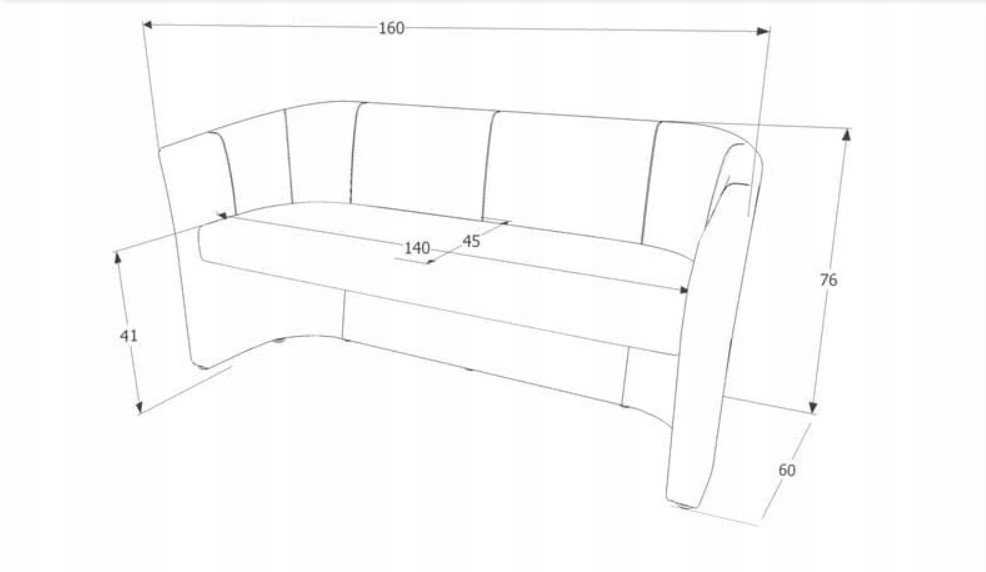 Signal Meble Sofa TM-3 EK-14, juoda
