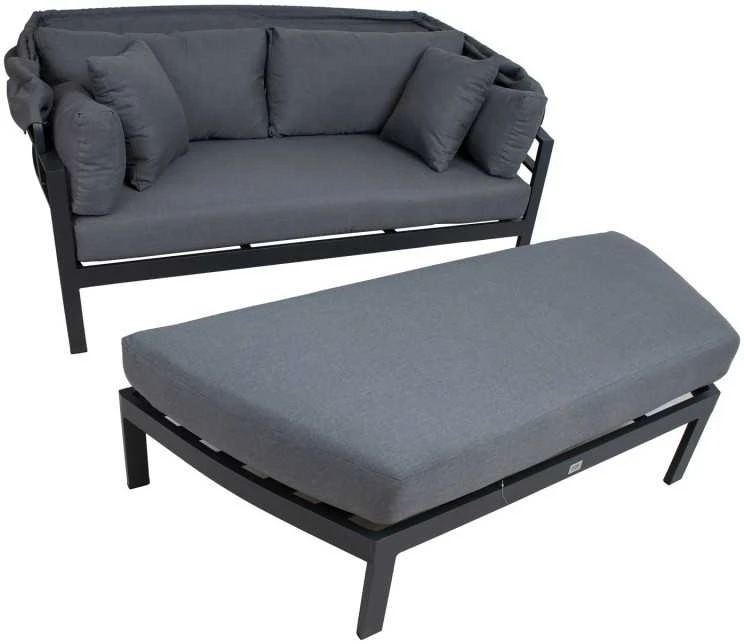 Lauko baldų komplektas Home4You Sofa TOMSON su stogeliu, tamsiai pilka