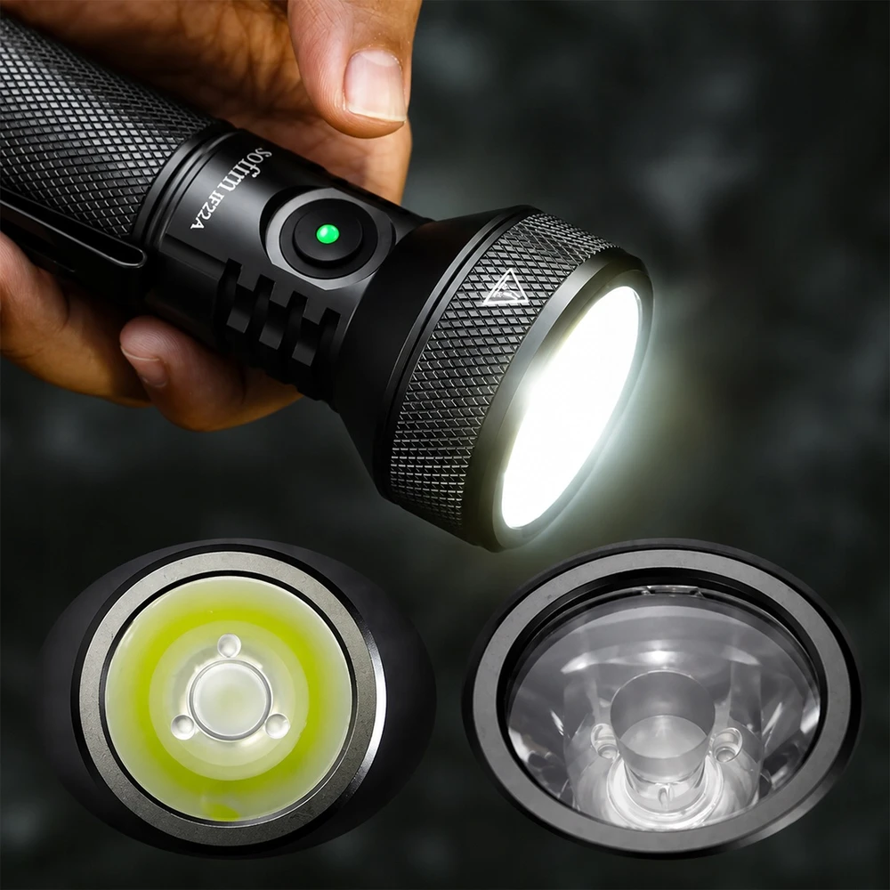 Sofirn IF22A LED žibintuvėlis, 2100 lm, 629 m nuotolis, USB-C, IPX8, 21700, SFT40 LED diodas