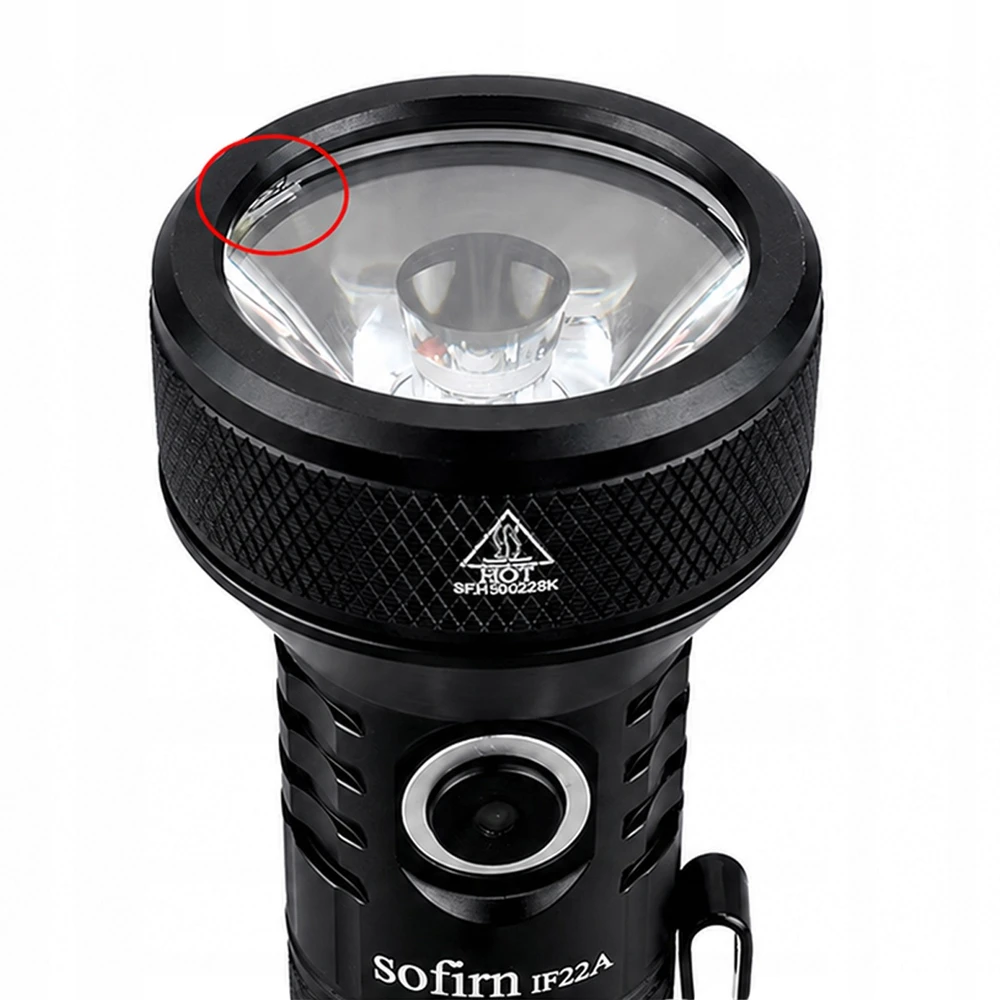 Sofirn IF22A LED žibintuvėlis, 2100 lm, 629 m nuotolis, USB-C, IPX8, 21700, SFT40 LED diodas