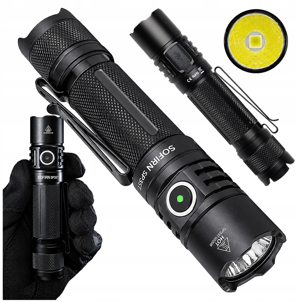 Sofirn SP35T LED žibintuvėlis, 3800 lm, USB-C įkrovimas