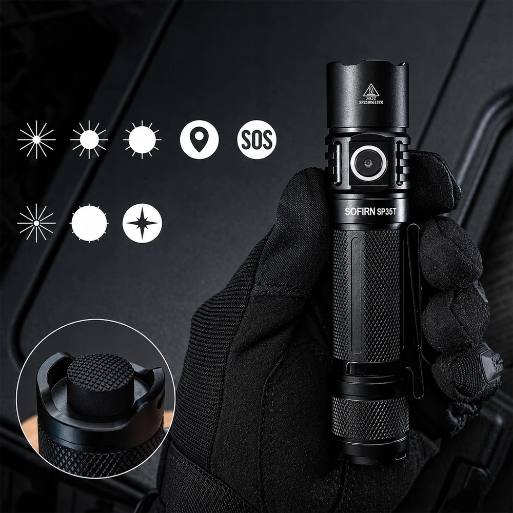 Sofirn SP35T LED žibintuvėlis, 3800 lm, USB-C įkrovimas