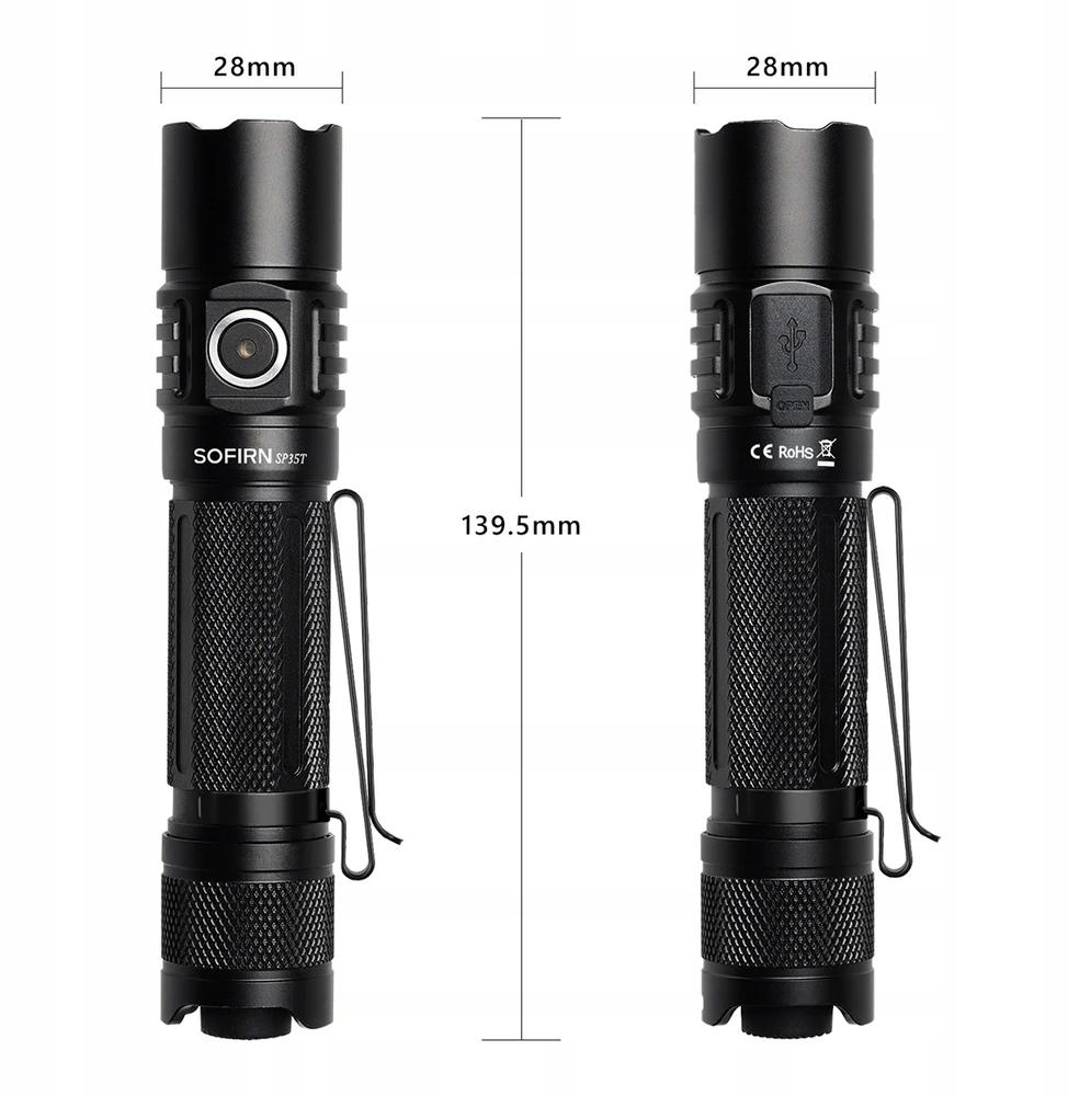 Sofirn SP35T LED žibintuvėlis, 3800 lm, USB-C įkrovimas