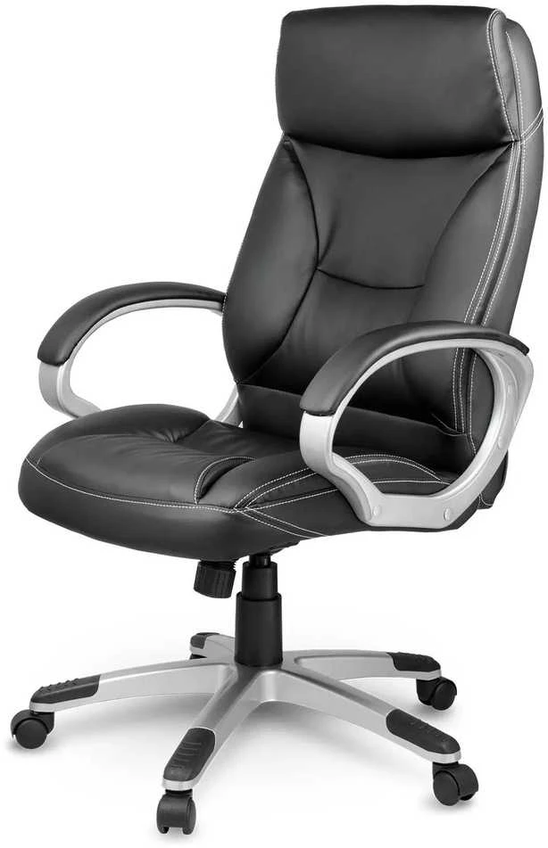 Sofotel Biuro kėdė, ergonominė odinė, juoda vadovo kėdė, reguliuojamo aukščio, patogi stalo kėdė