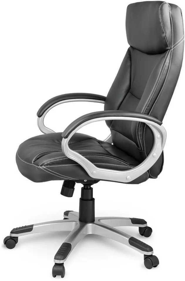 Sofotel Biuro kėdė, ergonominė odinė, juoda vadovo kėdė, reguliuojamo aukščio, patogi stalo kėdė