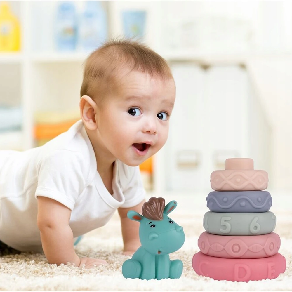 Stator SOFT CREATIVE Blocks sensoriniai DANTYS BURGES PIRAMIDĖ 27 Vnt.