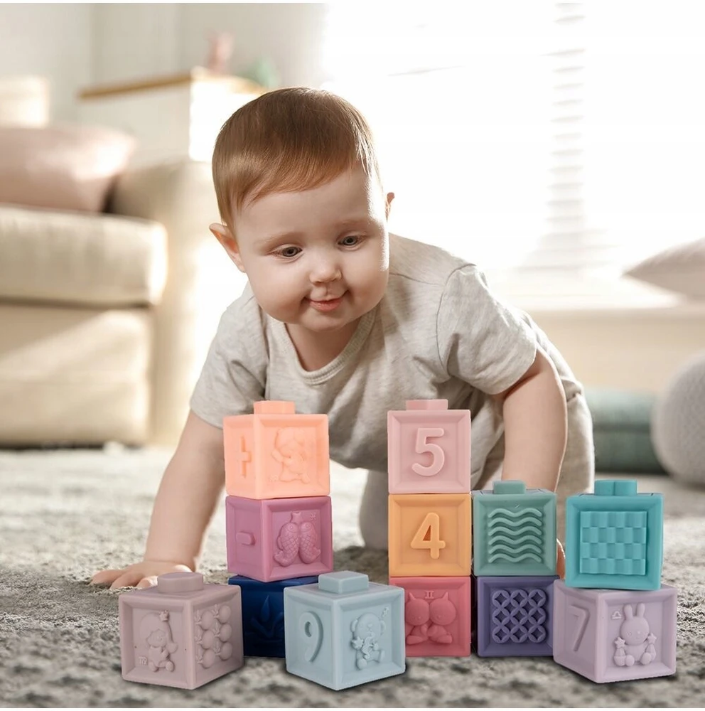 Stator SOFT CREATIVE Blocks sensoriniai DANTYS BURGES PIRAMIDĖ 27 Vnt.