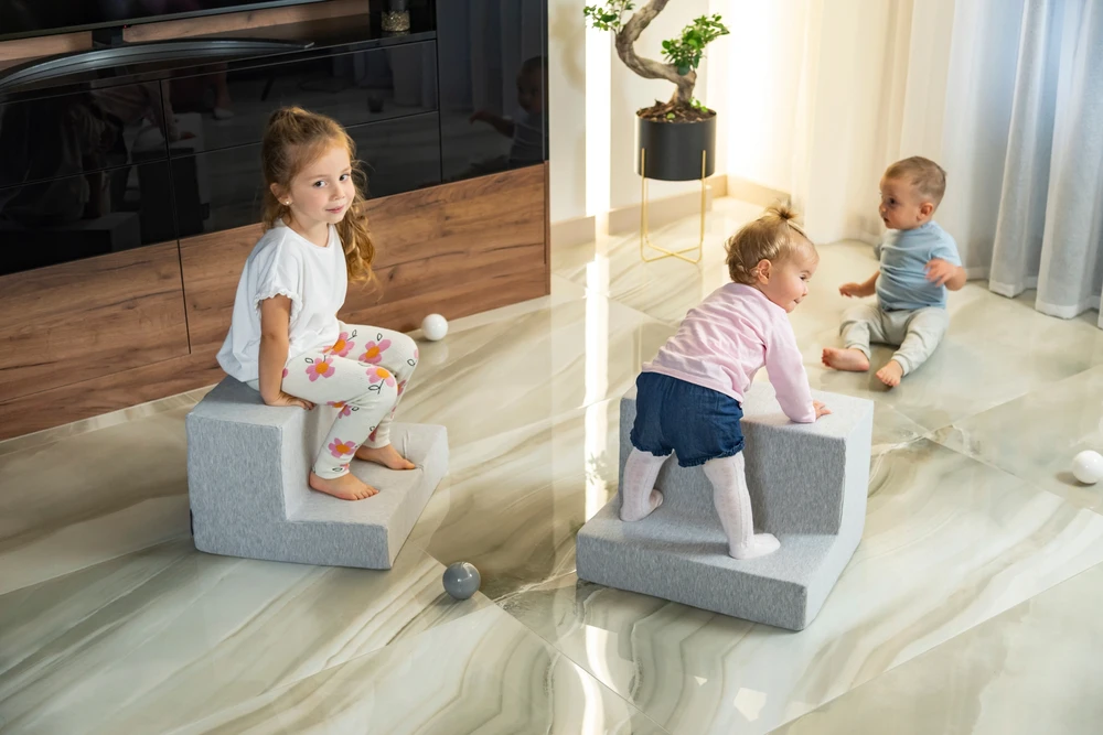 SOFT putplasčio laiptelis vaikams, pilkas PPZ-211 KiddyMoon