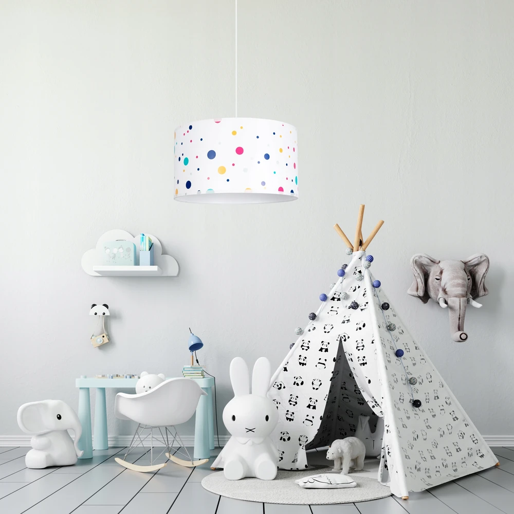 Solar Lampa do pokoju dziecka dla chłopca dziewczynki dla malucha kolorowe kropki