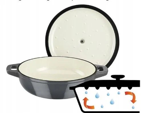 Solid cast iron casserole dish - GSW - GRAY SHADOW - 30 cm - Round - Induction - Gray