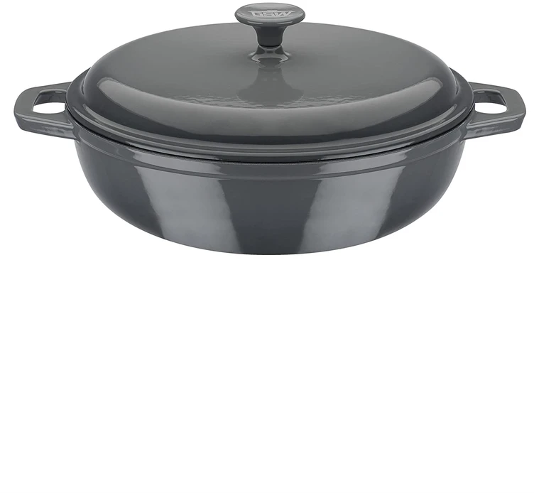 Solid cast iron casserole dish - GSW - GRAY SHADOW - 30 cm - Round - Induction - Gray
