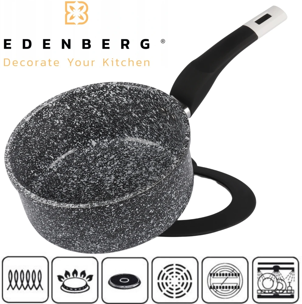 SOLID HIGH puodas 20cm 2,5L SU DANGIU MARMRUOTŲ DUJŲ EDENBERG INDUKCIJA
