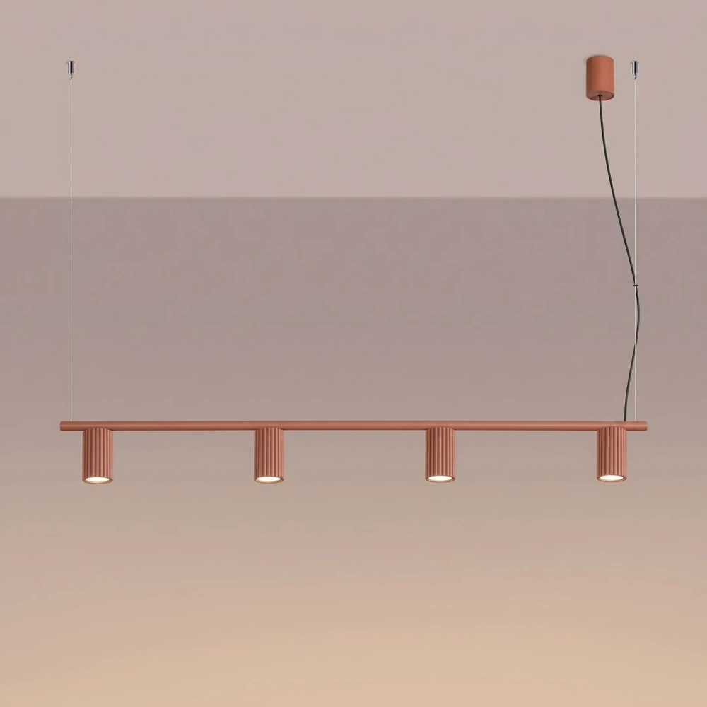 Sollux Lighting KARBON 4 raudonos ochros spalvos sietynas