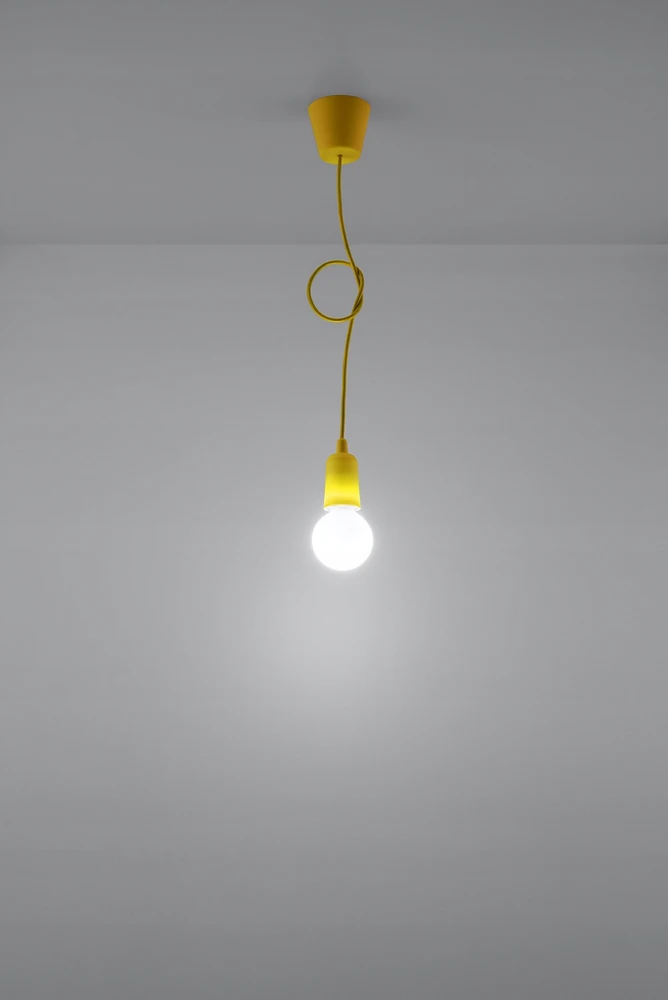 Sollux Lighting Lampa Wisząca ERICA 1 Żółta na Sufit Dziecięca E27
