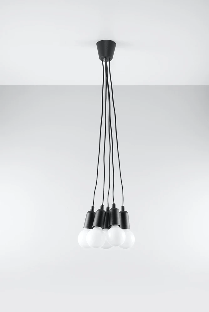 Sollux Lighting Lampa Wisząca ERICA 5 Juoda Sufitowa Dziecięca