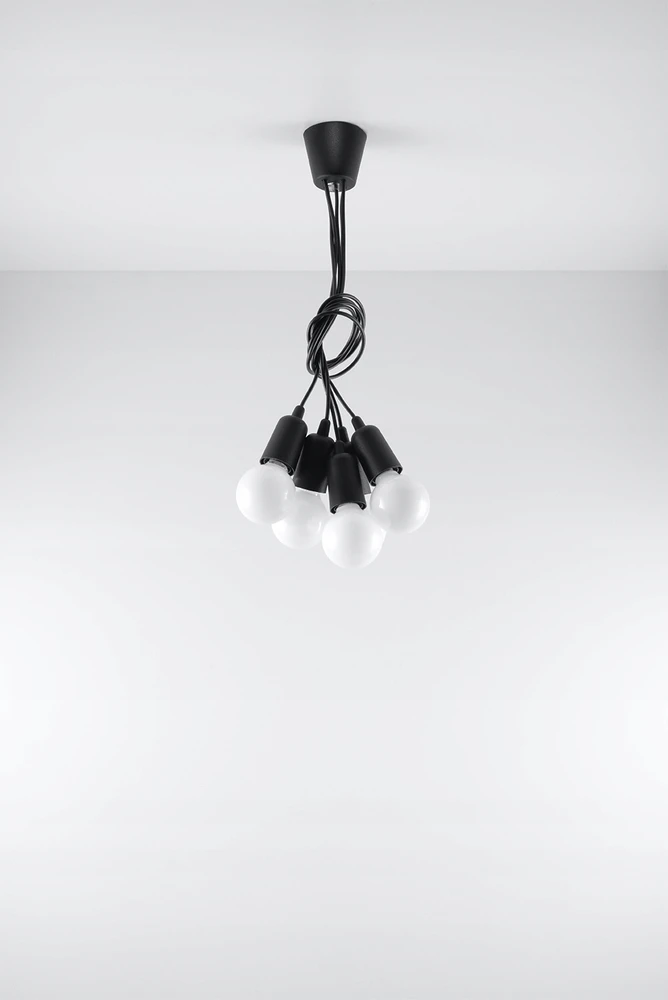 Sollux Lighting Lampa Wisząca ERICA 5 Juoda Sufitowa Dziecięca