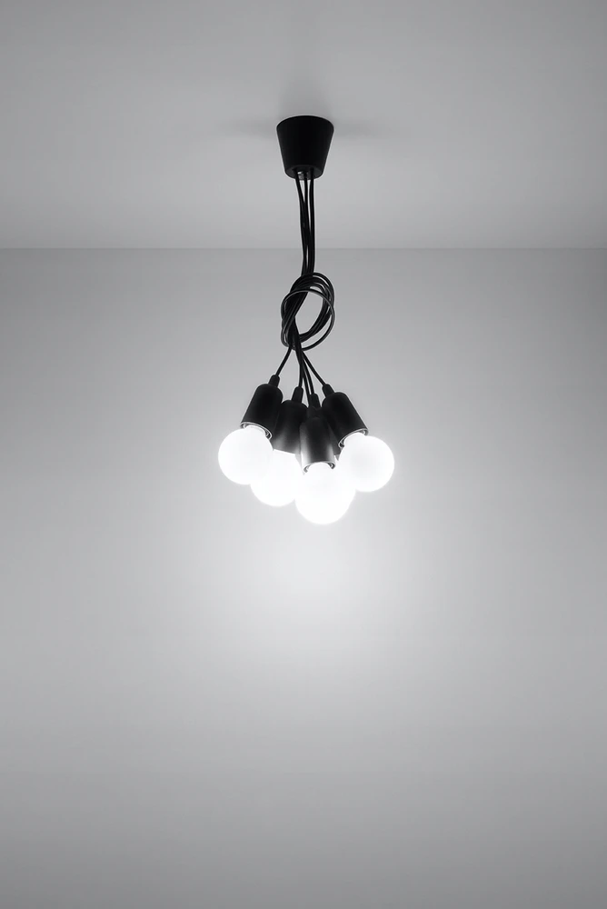 Sollux Lighting Lampa Wisząca ERICA 5 Juoda Sufitowa Dziecięca