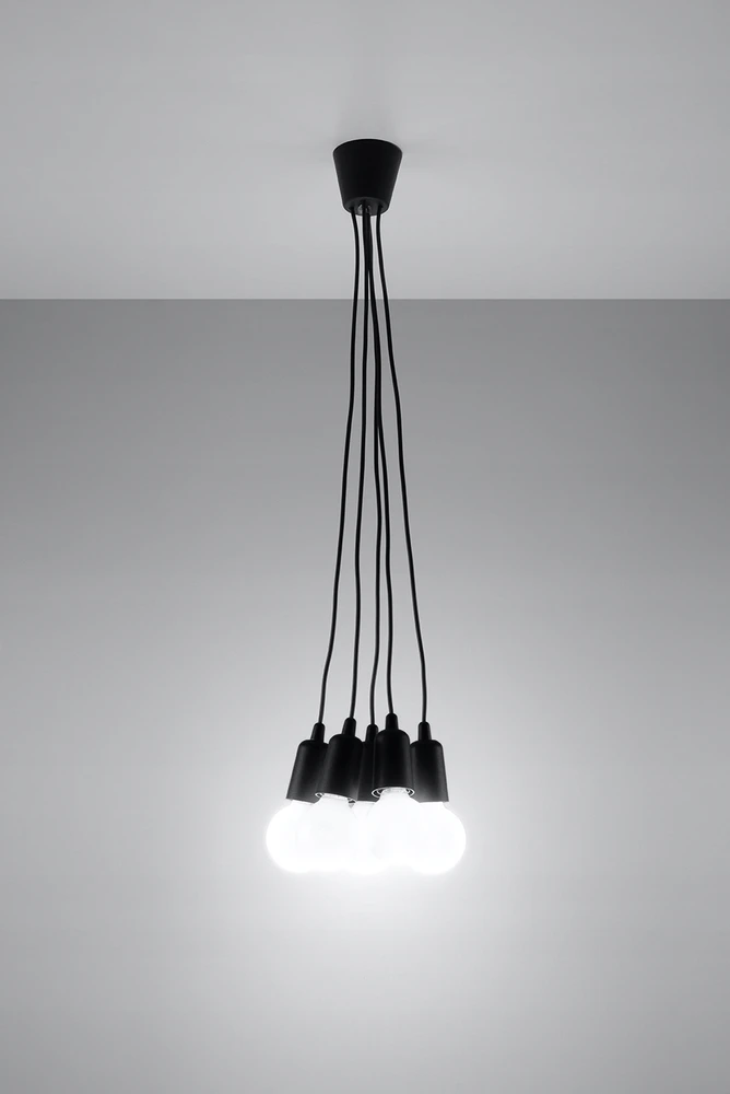 Sollux Lighting Lampa Wisząca ERICA 5 Juoda Sufitowa Dziecięca
