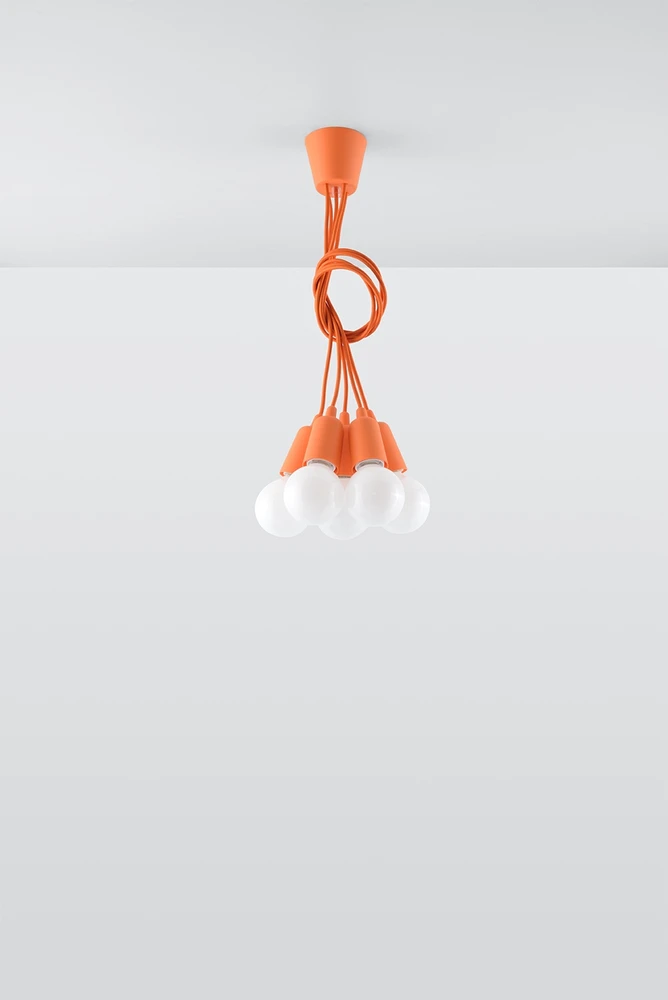 Sollux Lighting Lampa Wisząca ERICA 5 Pomarańczowa Dziecięca LED