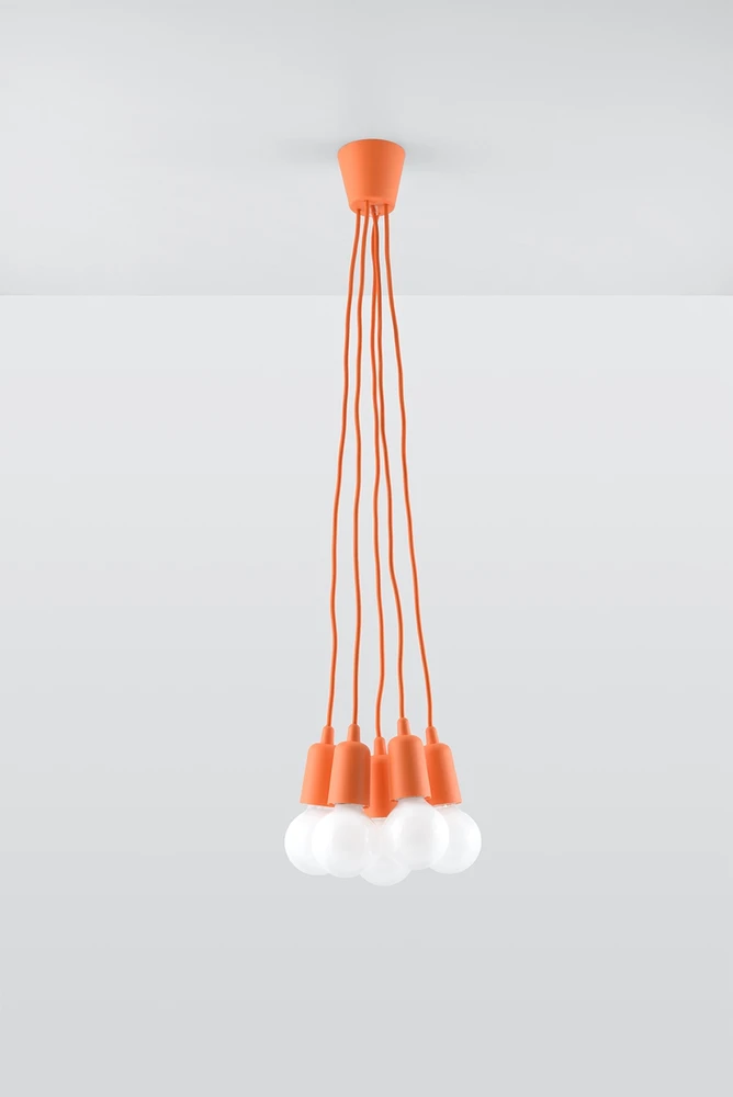 Sollux Lighting Lampa Wisząca ERICA 5 Pomarańczowa Dziecięca LED