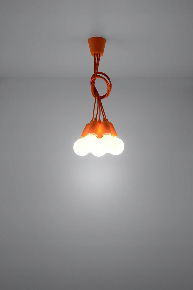 Sollux Lighting Lampa Wisząca ERICA 5 Pomarańczowa Dziecięca LED