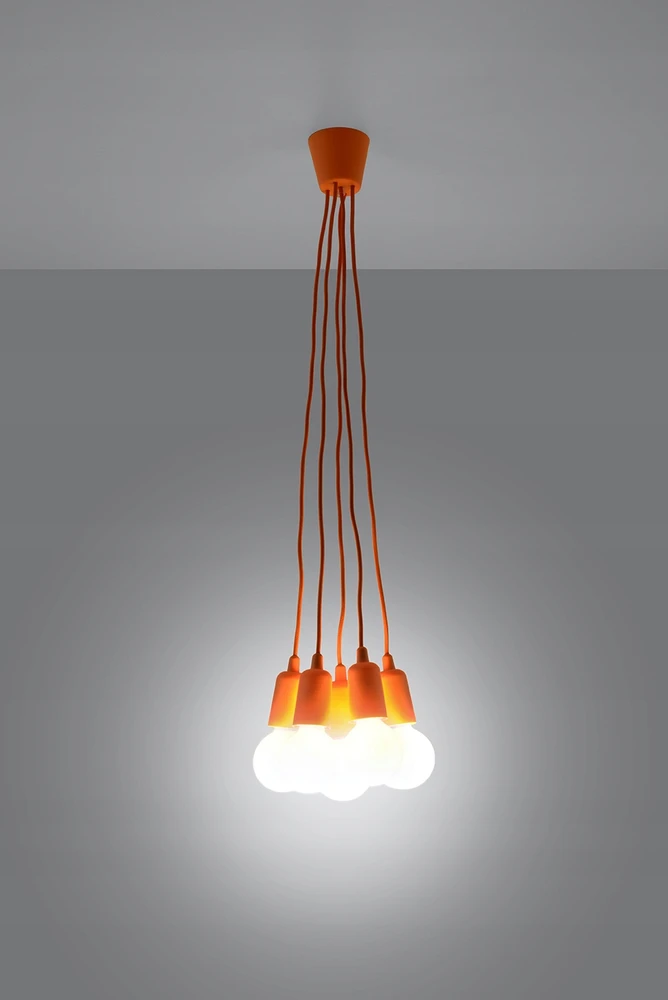 Sollux Lighting Lampa Wisząca ERICA 5 Pomarańczowa Dziecięca LED