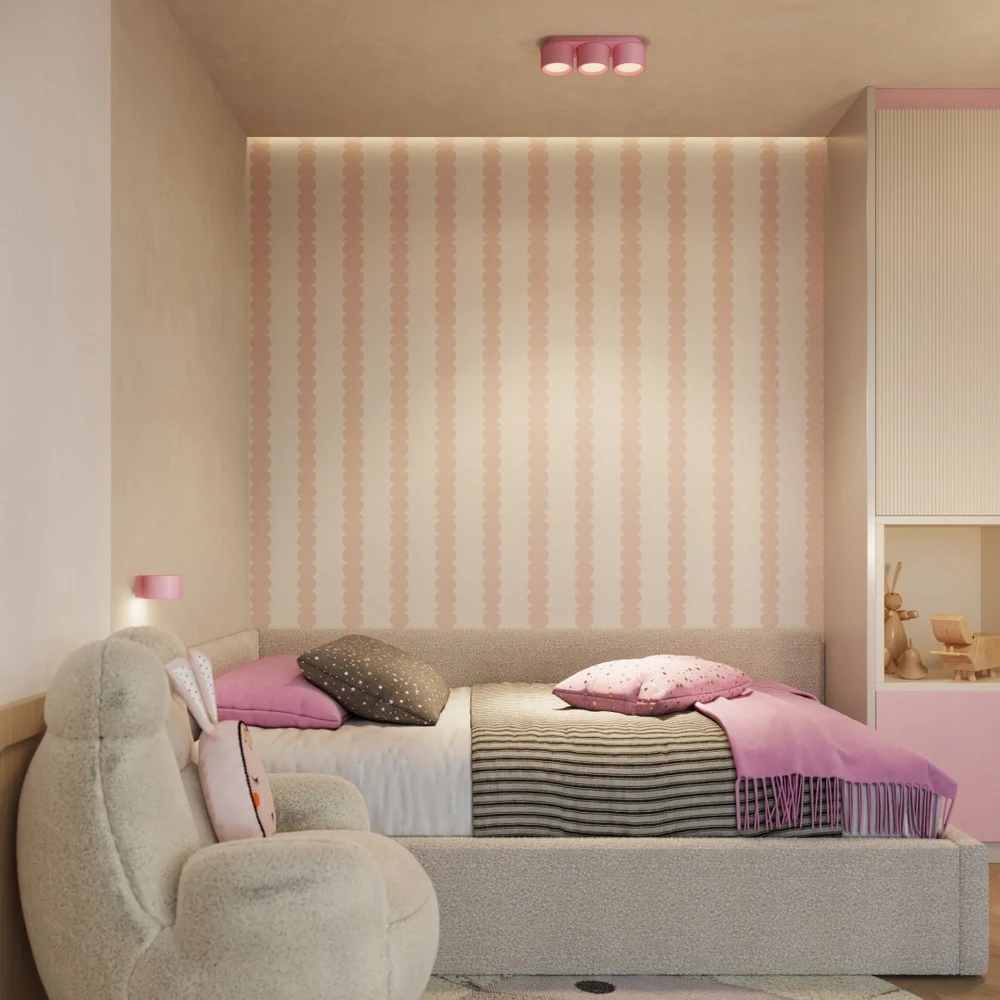 Sollux Lighting sieninis šviestuvas Modo GX53, rožinis