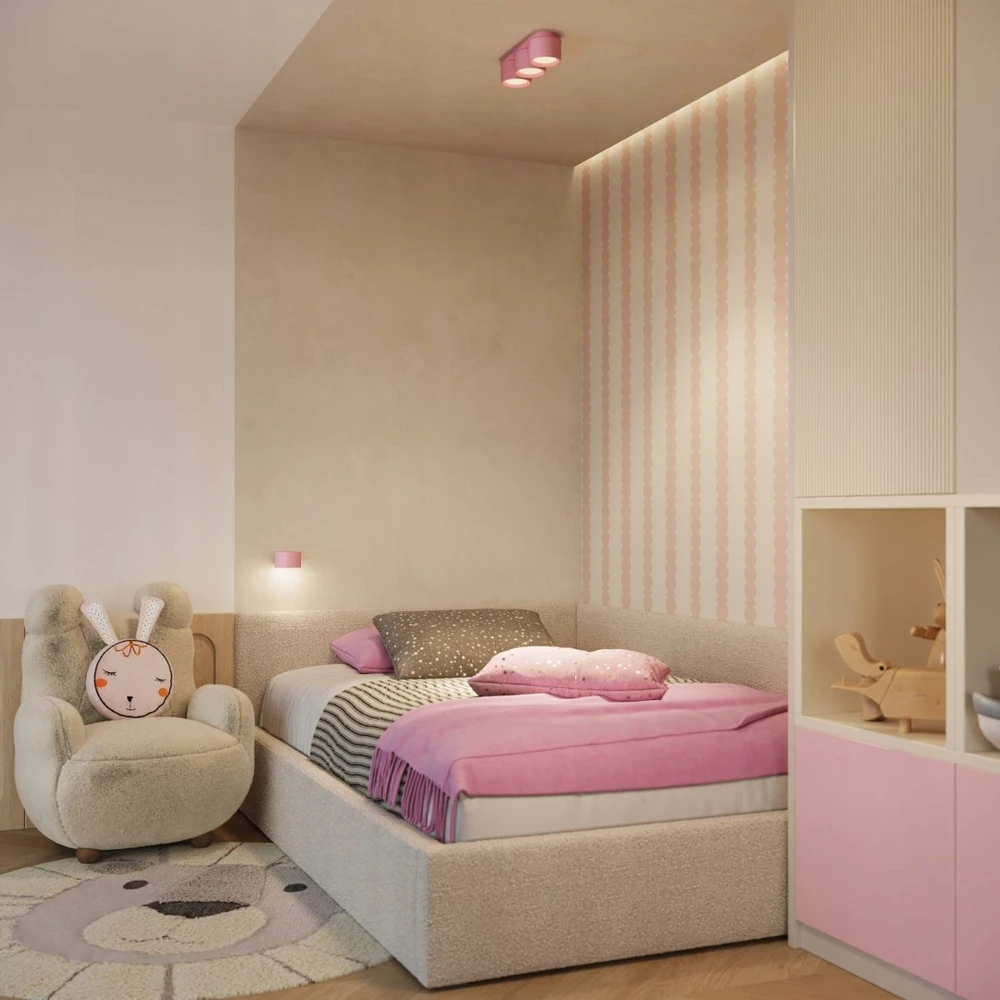 Sollux Lighting sieninis šviestuvas Modo GX53, rožinis