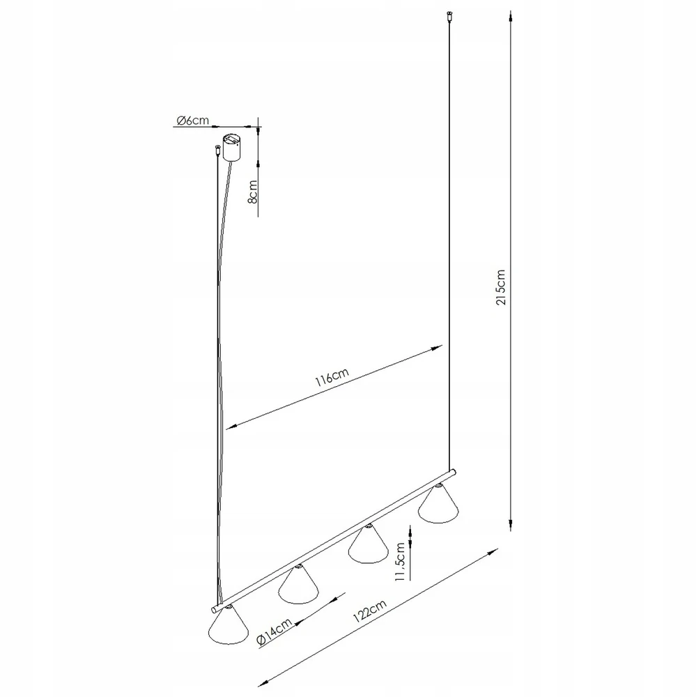 Sollux Lighting Sollux pakabinamas šviestuvas Nox 4L, juodas
