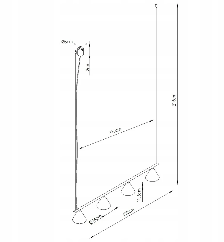 Sollux Lighting Sollux pakabinamas šviestuvas Nox 4L, raudonas