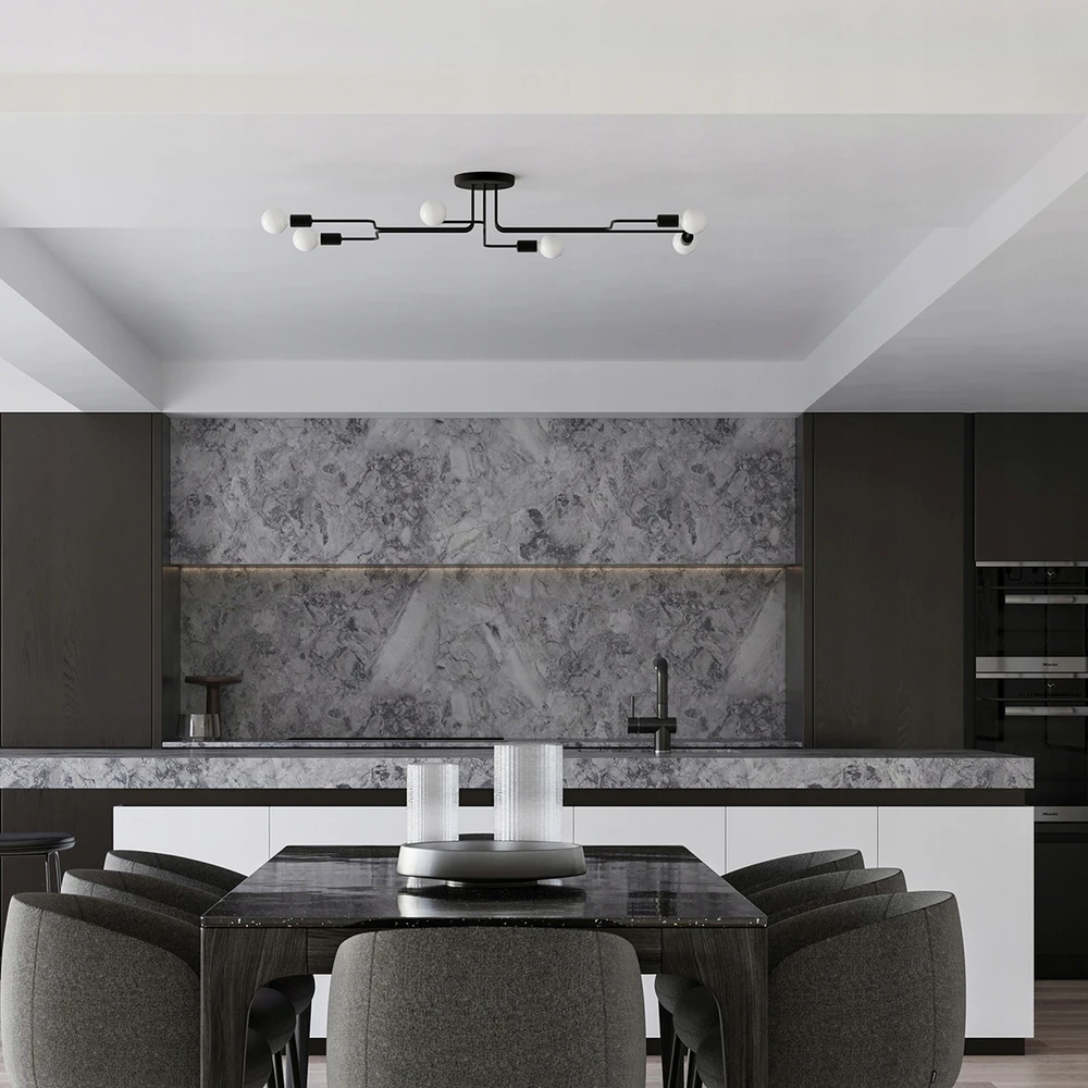 Lubinis šviestuvas Sollux Lighting Šviestuvas VECTOR 4 juodas