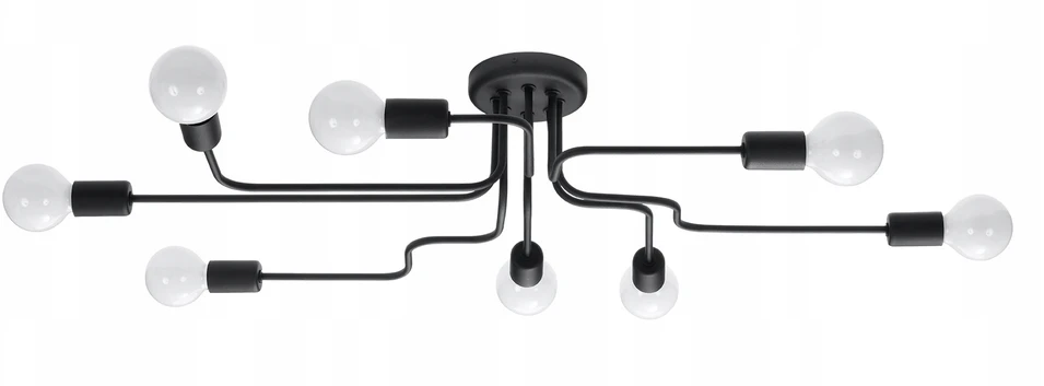 Sollux Lighting Vector 8 Led juodas pakabinamas šviestuvas virtuvei, valgomajam