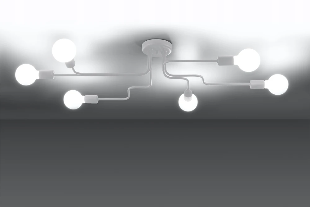 Sollux Lighting Żyrandol HECTOR 6 balta industrialny do jadalni i kuchni Sollux led