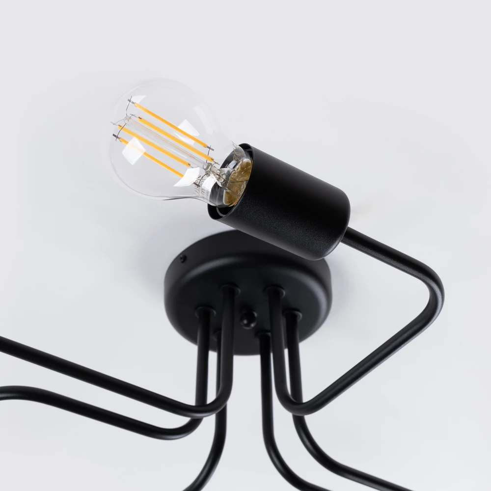 Sollux Lighting Żyrandol VECTOR 6 Juodas na Sufit Dziecięca Lampa