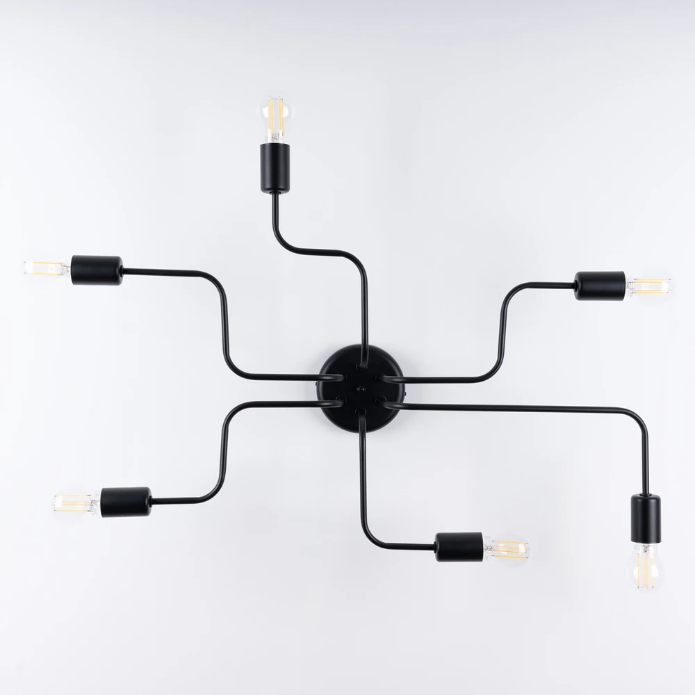 Sollux Lighting Żyrandol VECTOR 6 Juodas na Sufit Dziecięca Lampa