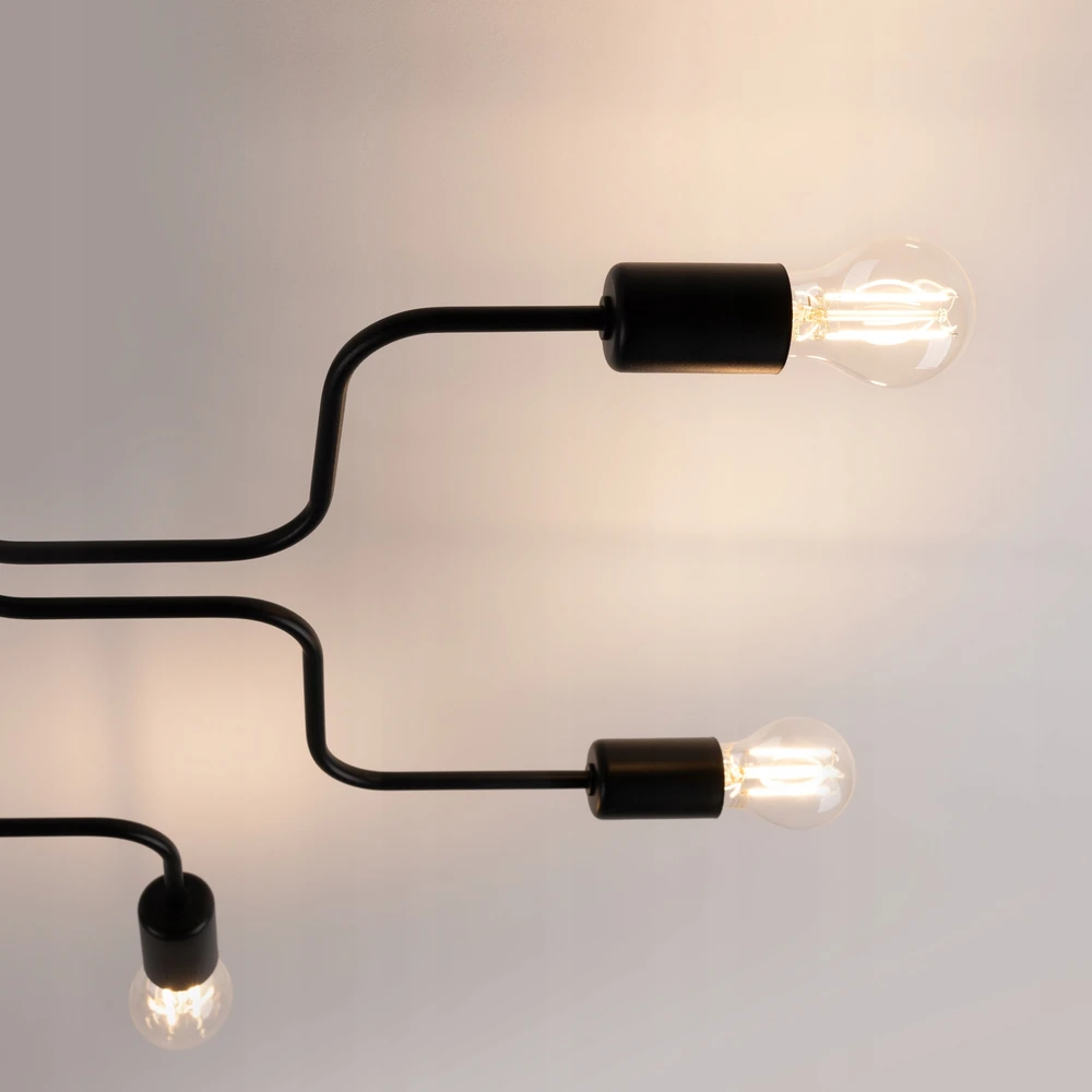 Sollux Lighting Żyrandol VECTOR 6 Juodas na Sufit Dziecięca Lampa