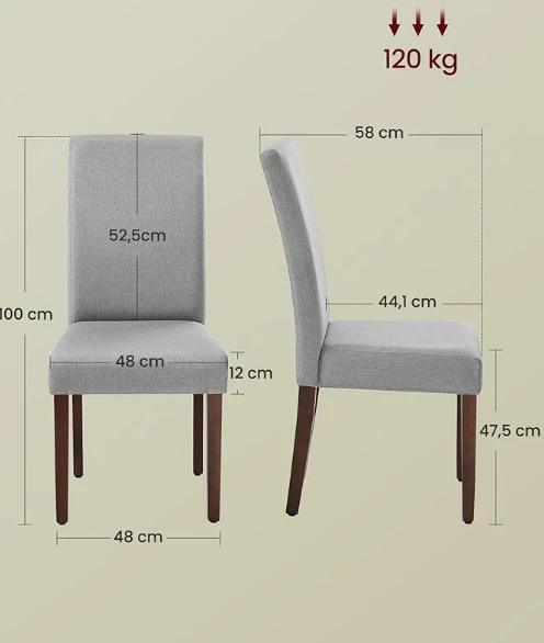 Songmics Valgomojo kėdės rinkinys (2 vnt.) su aukštu atlošu