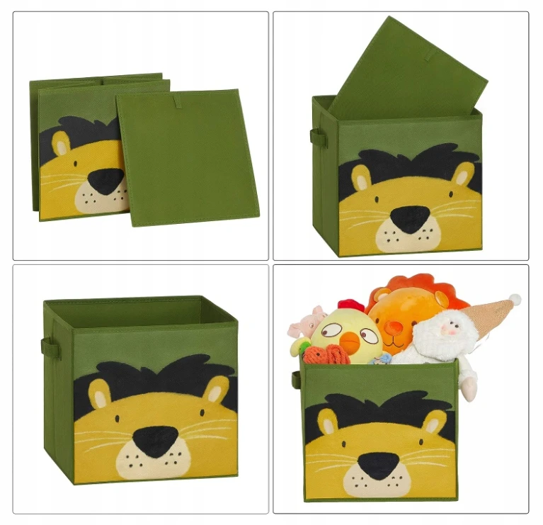 Songmics 3X PUDEŁKA NA ZABAWKI DZIECIĘCE SKRZYNKI 30x30 CM POJEMNIKI ORGANIZERY DUŻE