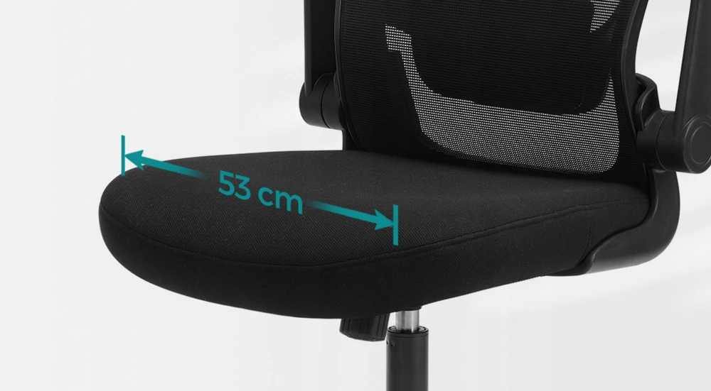 Songmics Kėdė BIUROWE SUKAMASIS FOTEL DO BIURKA ERGONOMICZNE SIATKA Juoda 120KG